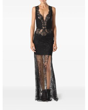 Philipp Plein Laced Maxi Dress - Black