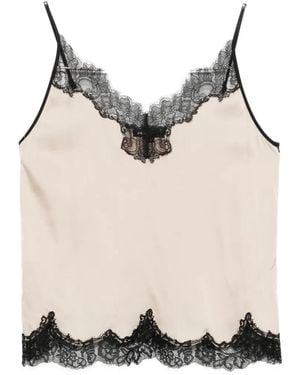 Maje Lace-Trim Top - Natural