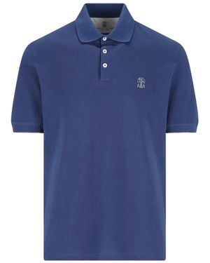 Brunello Cucinelli Katoenen Poloshirt - Blauw