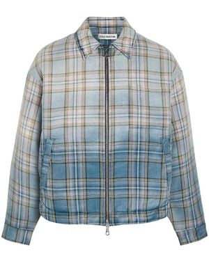 Cole Buxton Checked Zip-Up Jacket - Blue
