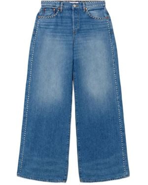 RE/DONE Minerva Stud-Embellished Jeans - Blue