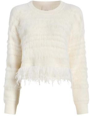 Cinq À Sept Jersey Vivi Con Flecos - Blanco