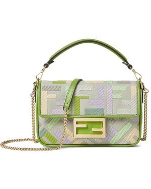 Fendi Mini Baguette Tote Bag - Green