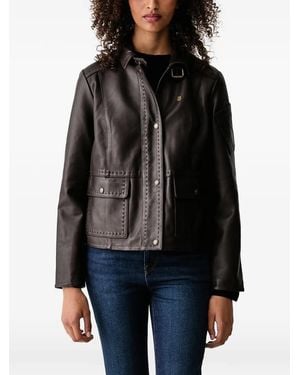 Aeronautica Militare Veste En Cuir - Black