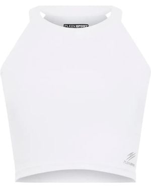 Philipp Plein Logo-Print Crop Top - White