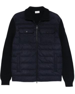 Moncler Pocket Zip Jumper - Blue