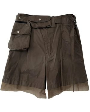 SAN263-1 Waist-Bag Shorts - Brown
