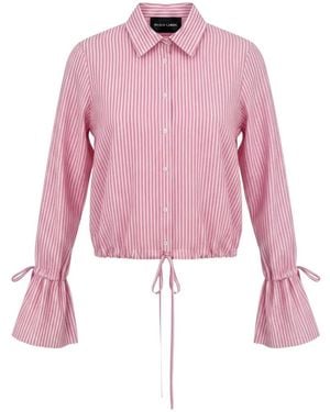 Ralph Lauren Striped Drawstring-Hem Shirt - Pink