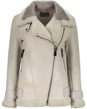 Lorena Antoniazzi Leather Biker Jacket - Natural