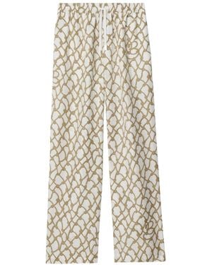 Burberry Knot-Print Trousers - White