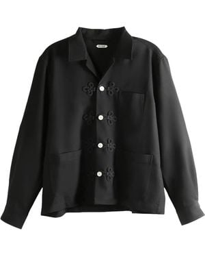 Bode Astor Trillium Shirt - Black
