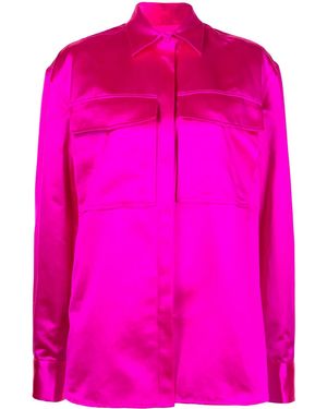 Alex Perry Duchesse Satin Boxy Shirt - Pink