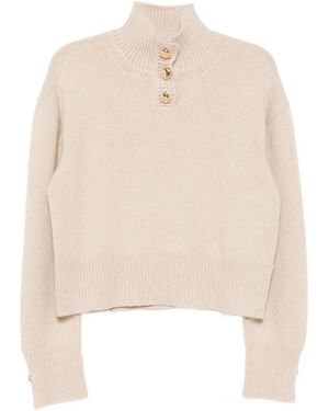 Brandon Maxwell Henley Jumper - Natural