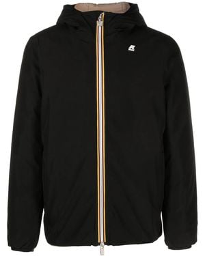 K-Way Logo-Print Padded Jacket - Black