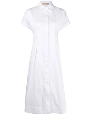 Blanca Vita Short-Sleeve Cotton Shirtdress - White