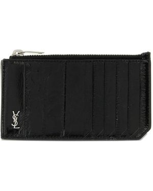 Saint Laurent Zip-Up Card Holder - Black