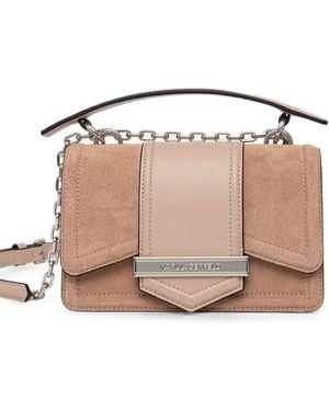 KARL LAGERFELD Suede Leather Shoulder Bag - Pink
