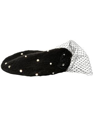 Jennifer Behr Boina Con Detalle De Perlas - Negro