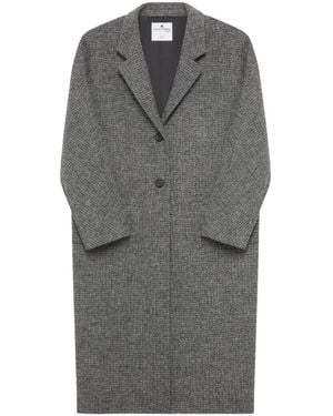 Courreges Caviar Single-Breasted Maxi Coat - Gray