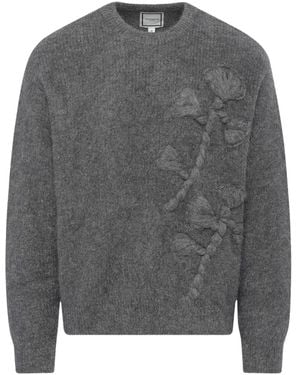 WOOYOUNGMI Pullover mit Zopfstickerei - Grau