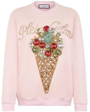 Philipp Plein Embellished Sweatshirt - Pink