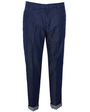 Dondup Button Cuffs Trousers - Blue