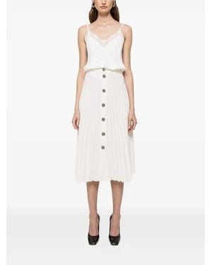 Nissa High-Waisted Pleated Midi Skirt - White
