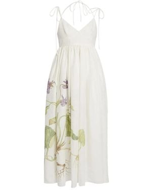 Erdem Midi-Jurk Met Bloemenprint - Wit