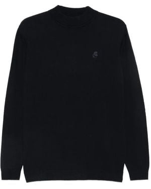 KARL LAGERFELD Logo-Embroidered Crew-Neck Jumper - Black