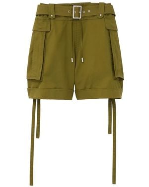 McQueen Bermudas Cargo Con Cinturón - Verde