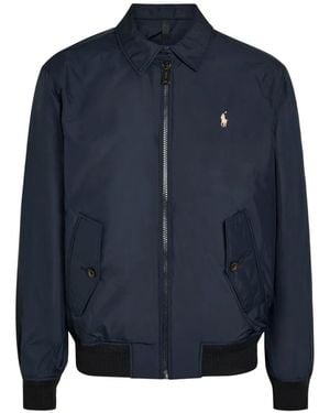 Polo Ralph Lauren Logo-Embroidered Bomber Jacket - Blue