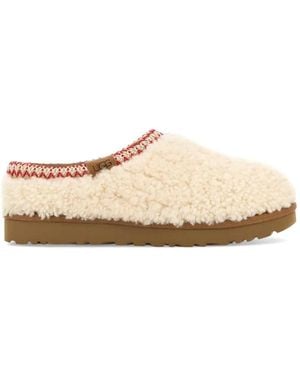 UGG Tasman Maxi Curly Flat Mules - White