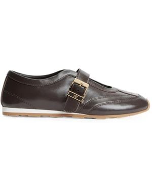 Tommy Hilfiger Buckle-Fastening Leather Trainers - Grey