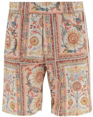 Just Cavalli Printed Bermuda Shorts - Natural