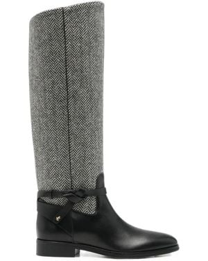 Jimmy Choo Lawton Herringbone Knee-High Boots - Black