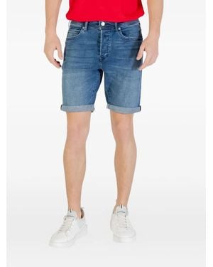 Replay Rolled-Hem Denim Shorts - Blue