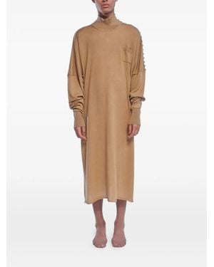 ROT Bipolar Button-Side Dress - Natural