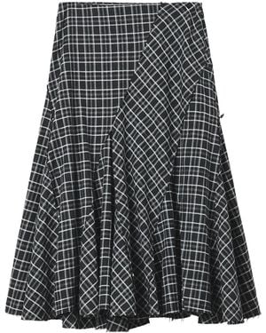 B+ AB Checked-Pattern Skirt - Gray