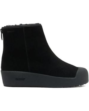 Bally Ankle-Height Suede Boots With Platform Sole - Black