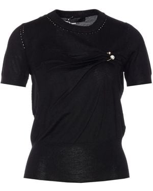 Liu Jo Faux-Pearl-Embellished Top - Black