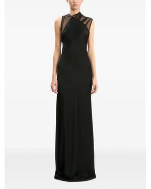 Victoria Beckham Robe Longue En Résille - Black