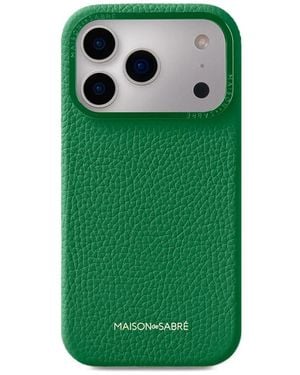 Maison De Sabre Grainy Leather Iphone 18 Pro Phone Case - Green