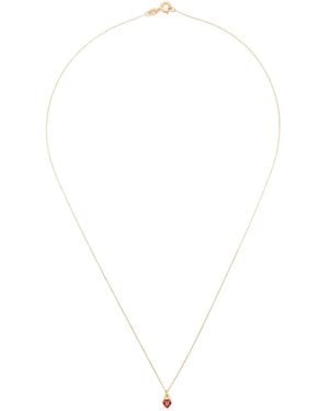 Wouters & Hendrix 18K Heart-Shaped Garnet Necklace - White