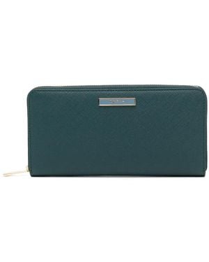 agnès b. Leather Round-Zip Long Wallet - Green