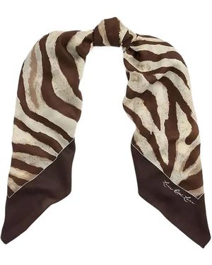 Ralph Lauren Zebra-Print Wool-Silk Blend Scarf - Brown