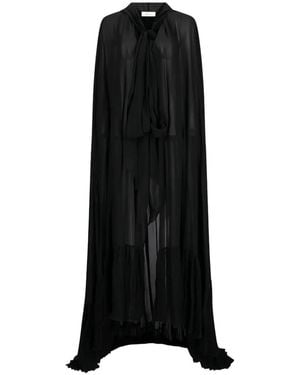 Blumarine Abrigo Tipo Capa Con Detalle De Lazo - Negro