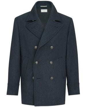 Brunello Cucinelli Wool Caban Coat - Blue