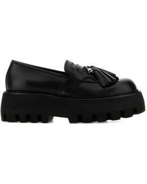 McQueen Flatform-Loafer mit Quasten - Schwarz