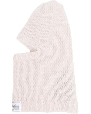 Raf Simons Knitted Logo-Patch Balaclava Hat - White
