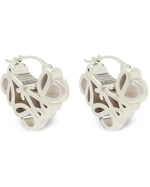 Loewe Anagram Bombé Hoop Earrings - White